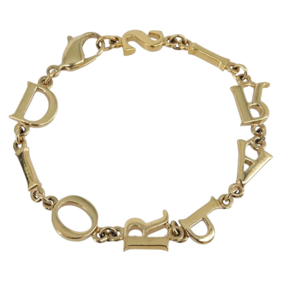 Christian Dior Bracelet Metal Gold Tone Auth SW2835V