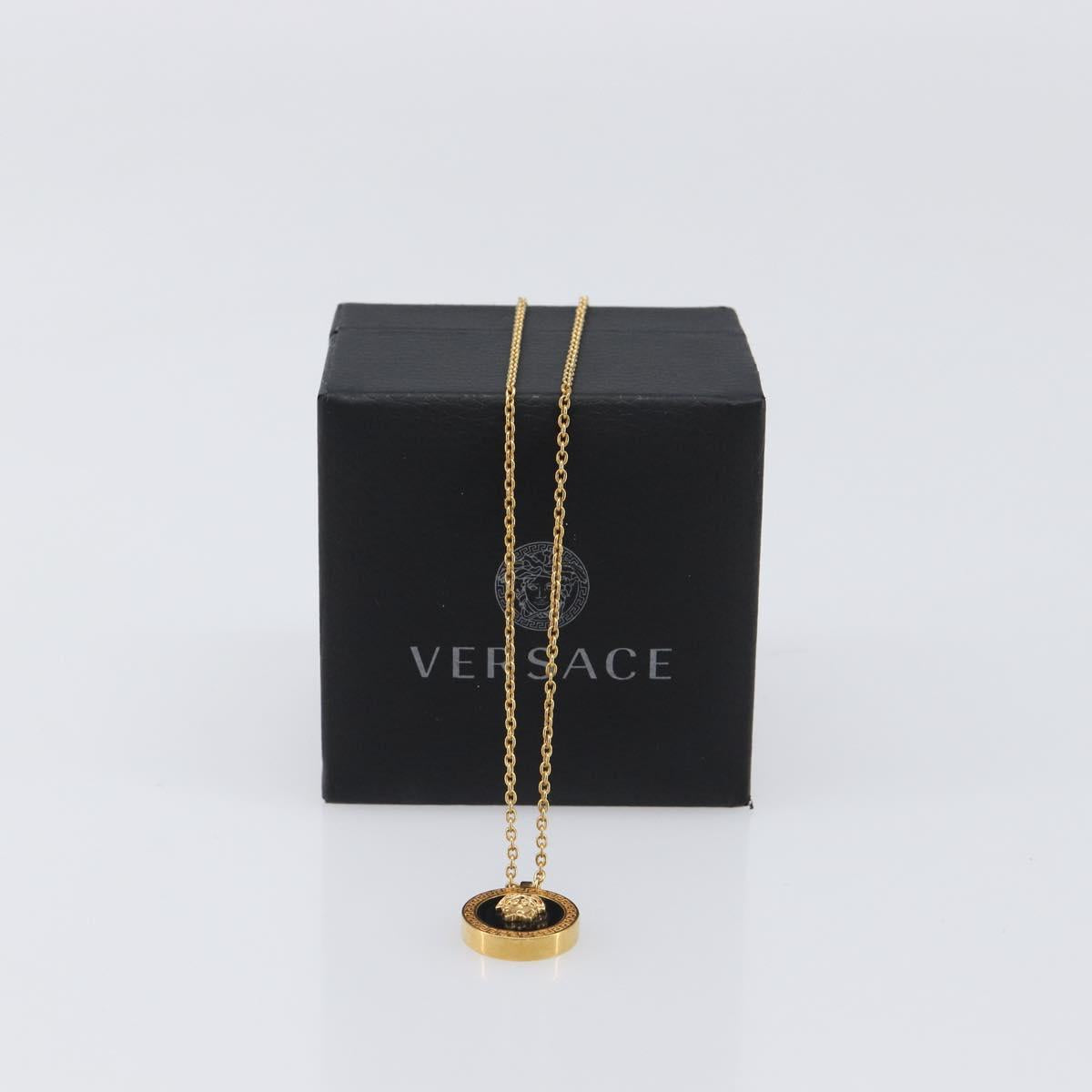 VERSACE Medusa Necklace Metal Gold Tone Auth SW2838V