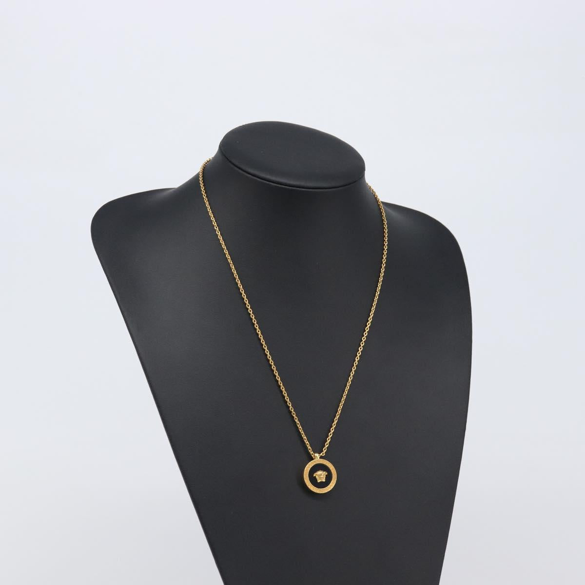 VERSACE Medusa Necklace Metal Gold Tone Auth SW2838V