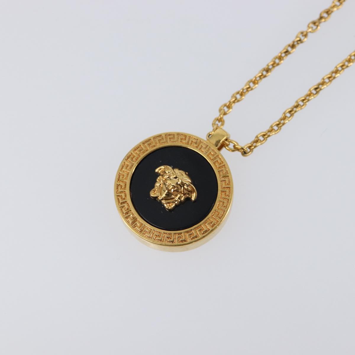 VERSACE Medusa Necklace Metal Gold Tone Auth SW2838V