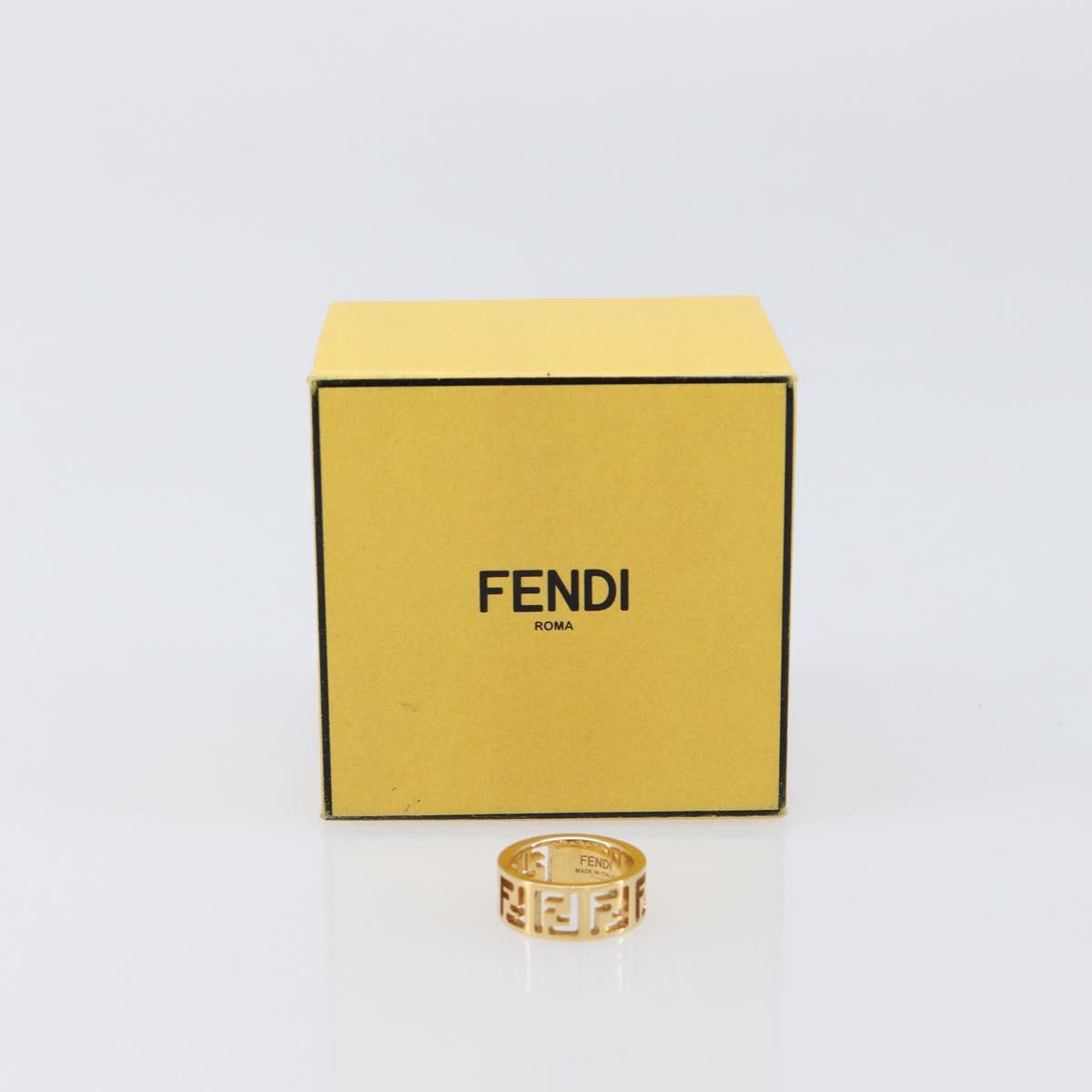 FENDI Forever Ring metal S Gold Tone #10(JP Size) Auth SW2839M