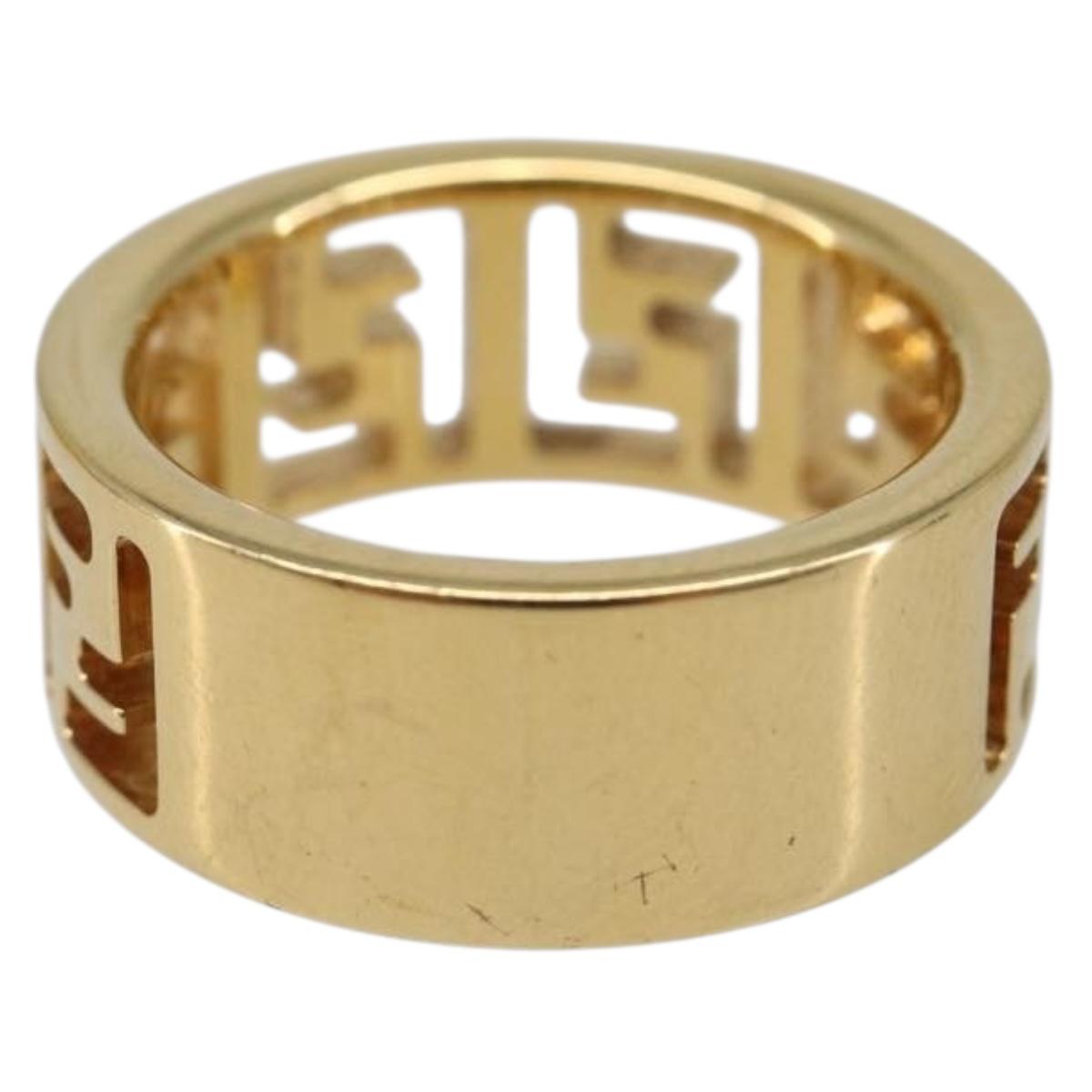 FENDI Forever Ring metal S Gold Tone #10(JP Size) Auth SW2839M