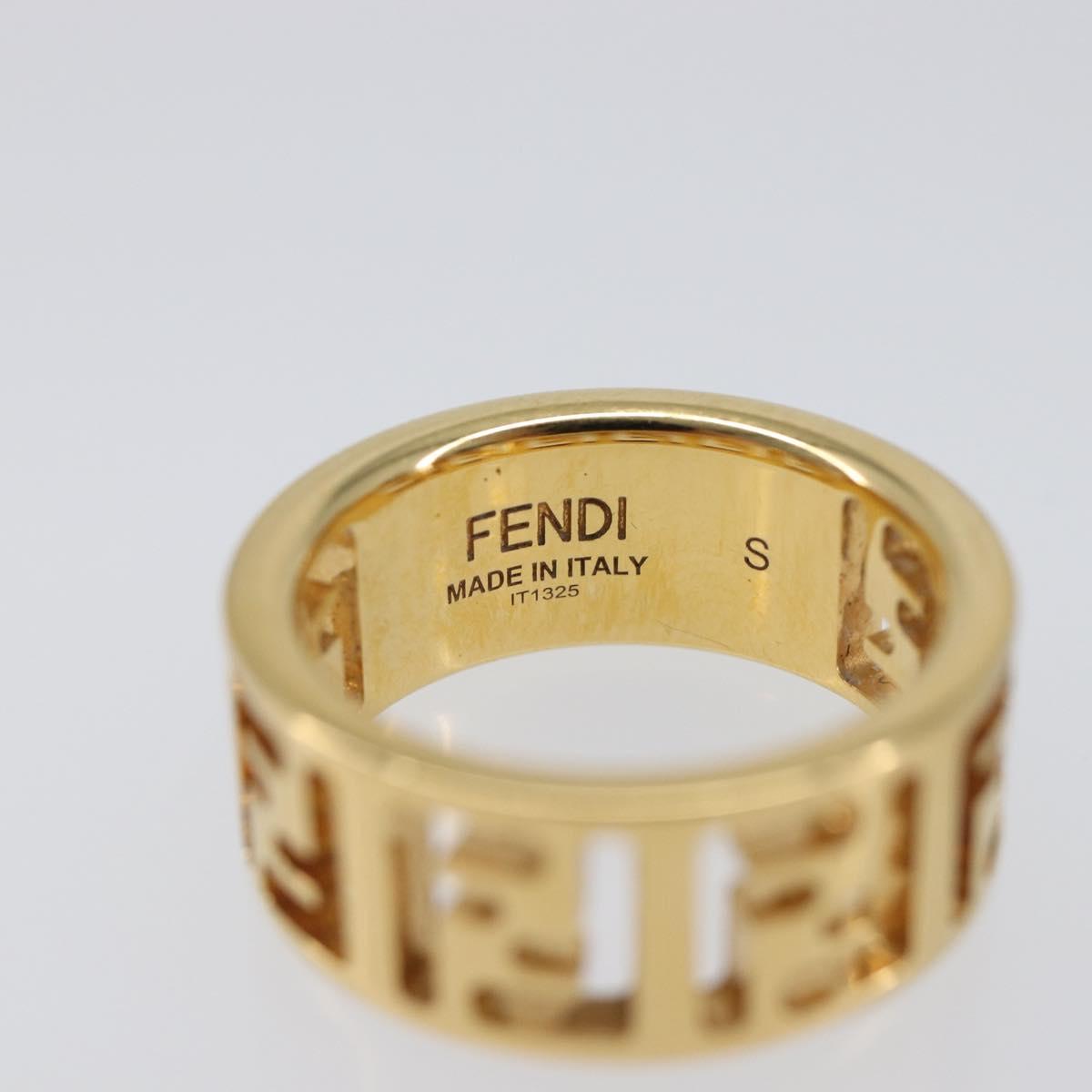 FENDI Forever Ring metal S Gold Tone #10(JP Size) Auth SW2839M