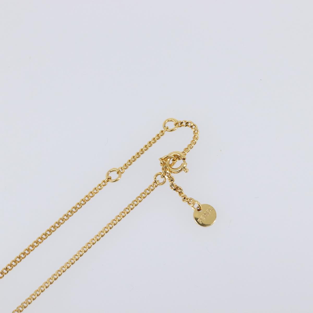 FENDI Necklace Metal Gold Tone Auth SW2840