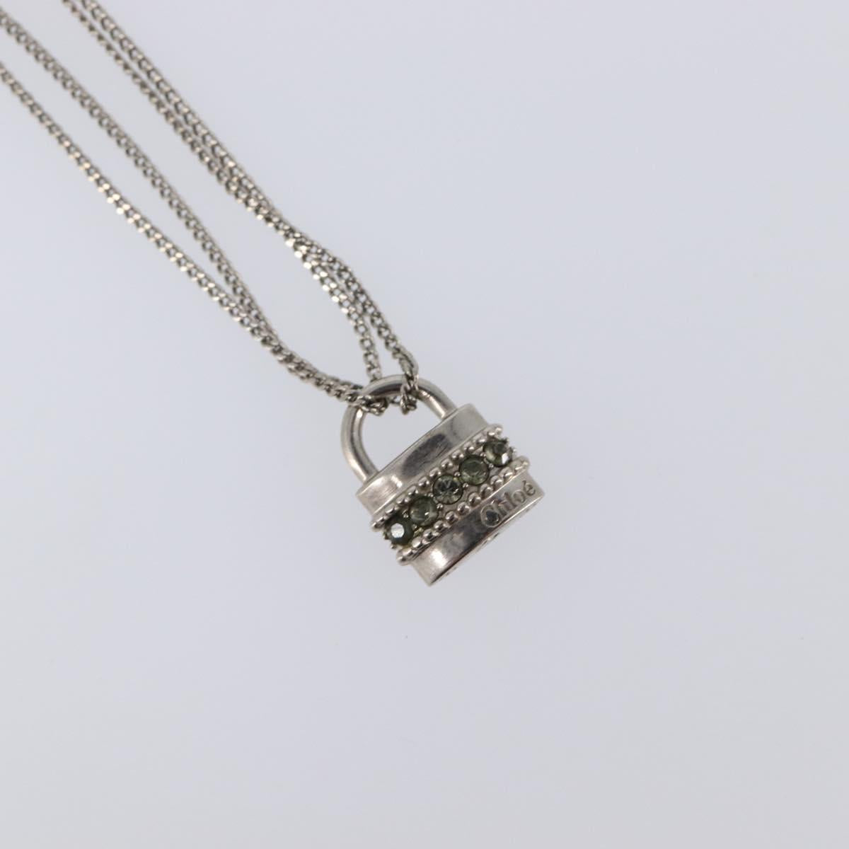 Chloe Necklace Metal 3 Set Gold Tone Silver Auth SW2841