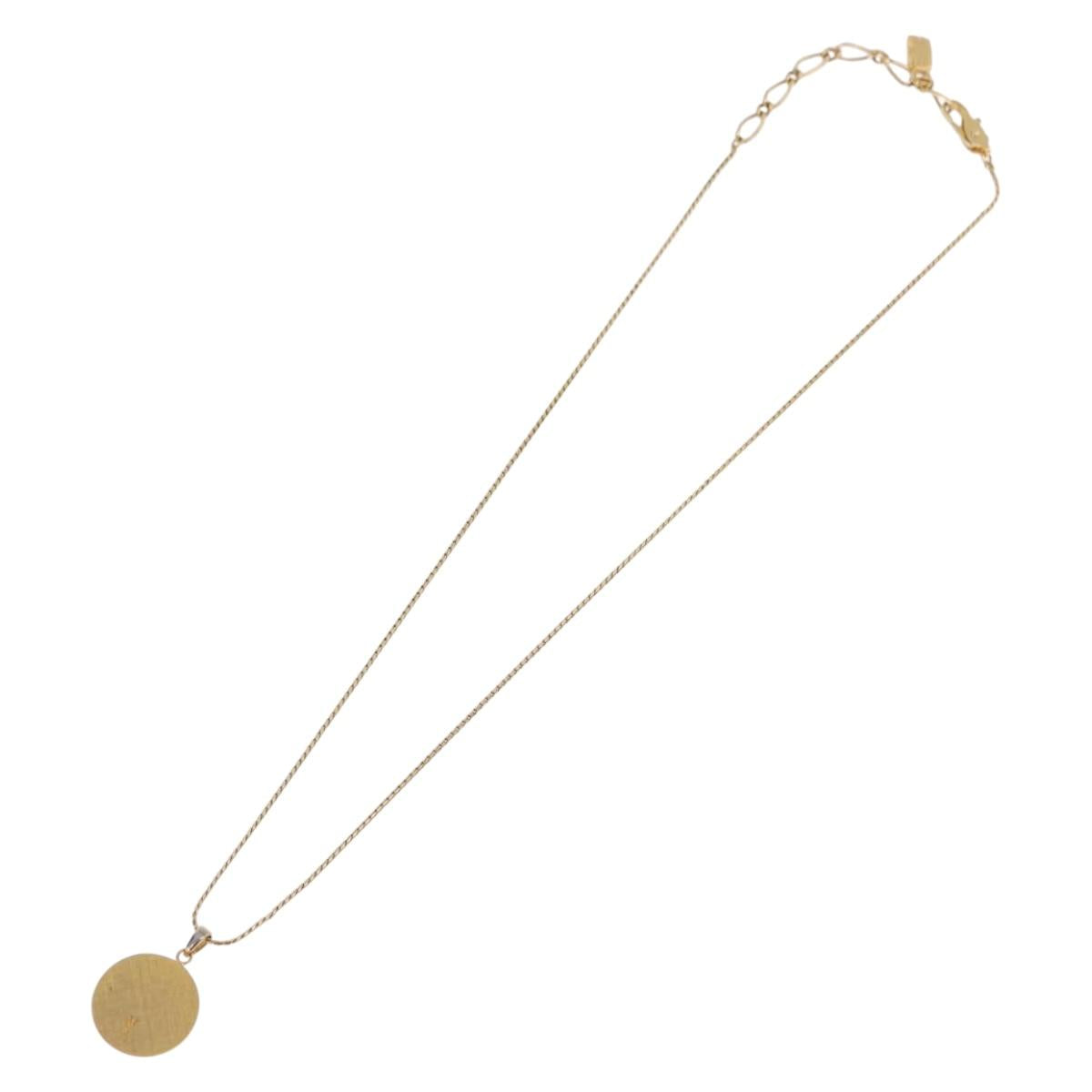 SAINT LAURENT Necklace Metal Gold Tone Auth SW2843