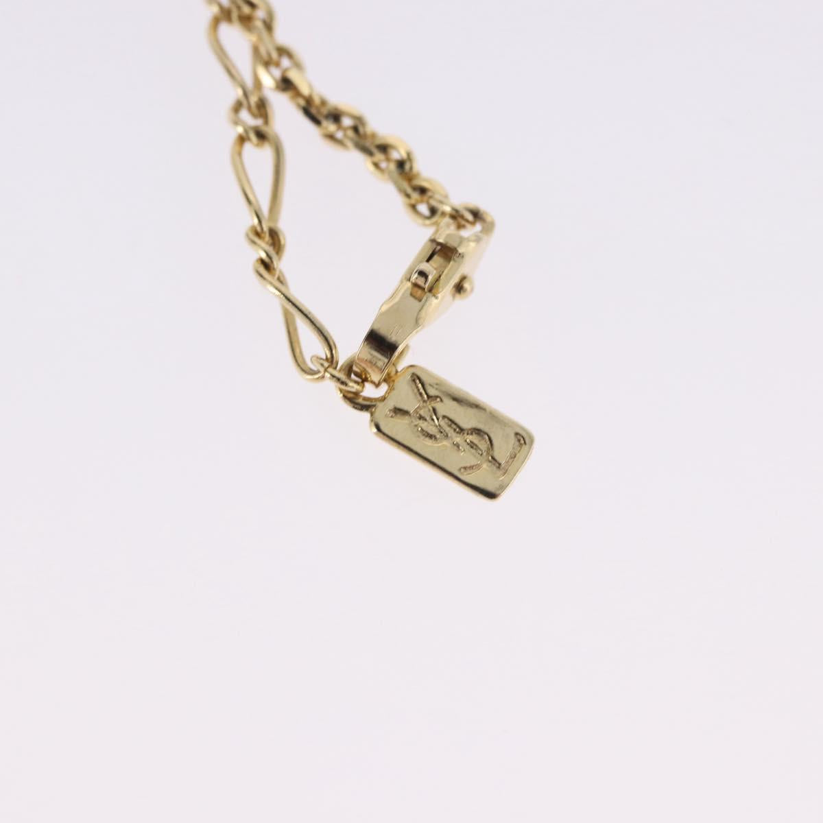 SAINT LAURENT Necklace Metal Gold Tone Auth SW2844V