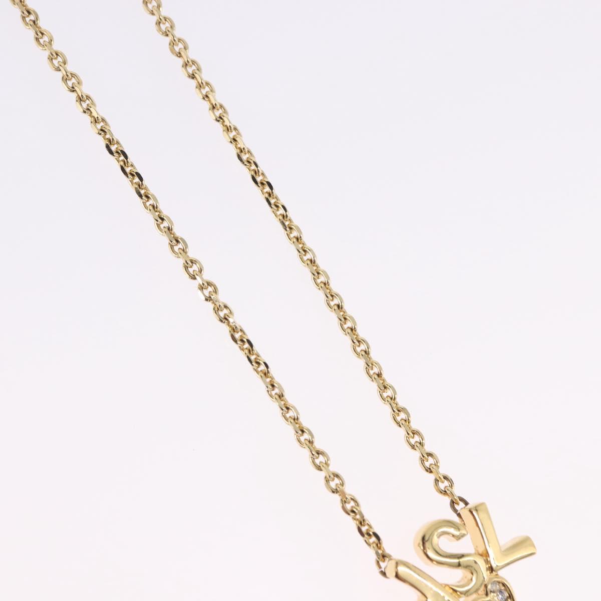 SAINT LAURENT Necklace Metal Gold Tone Auth SW2844V
