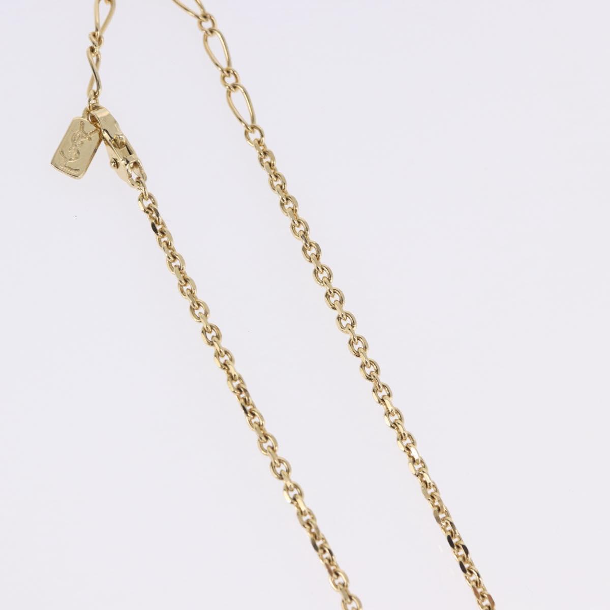 SAINT LAURENT Necklace Metal Gold Tone Auth SW2844V