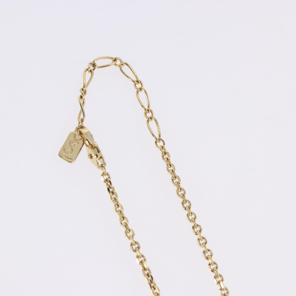 SAINT LAURENT Necklace Metal Gold Tone Auth SW2844V