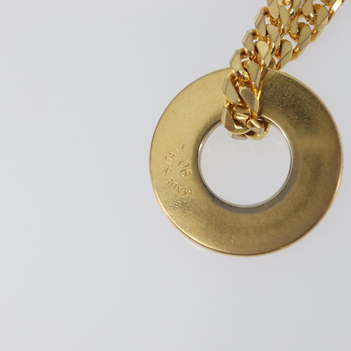 CELINE Necklace Metal Gold Auth SW2846