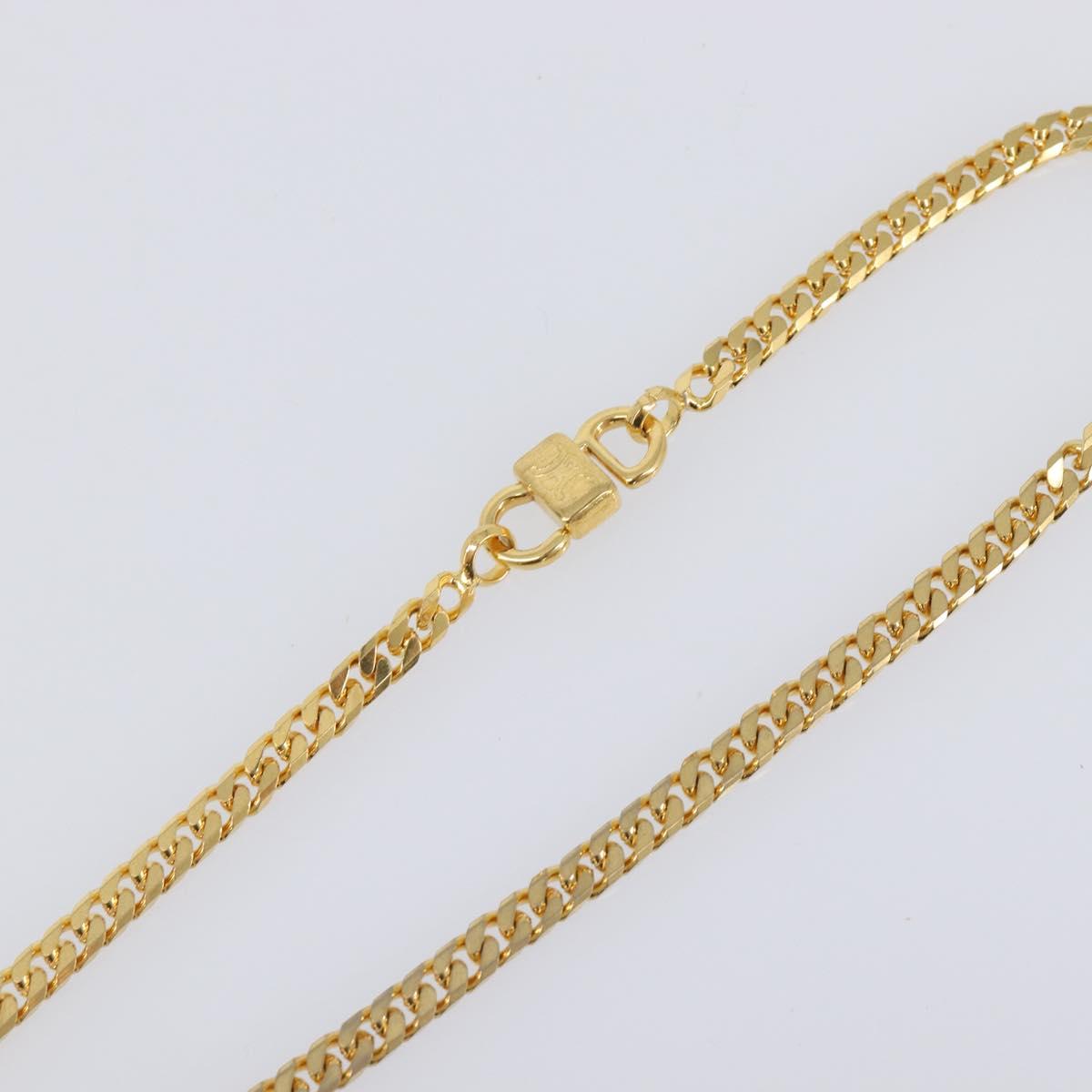 CELINE Necklace Metal Gold Auth SW2846