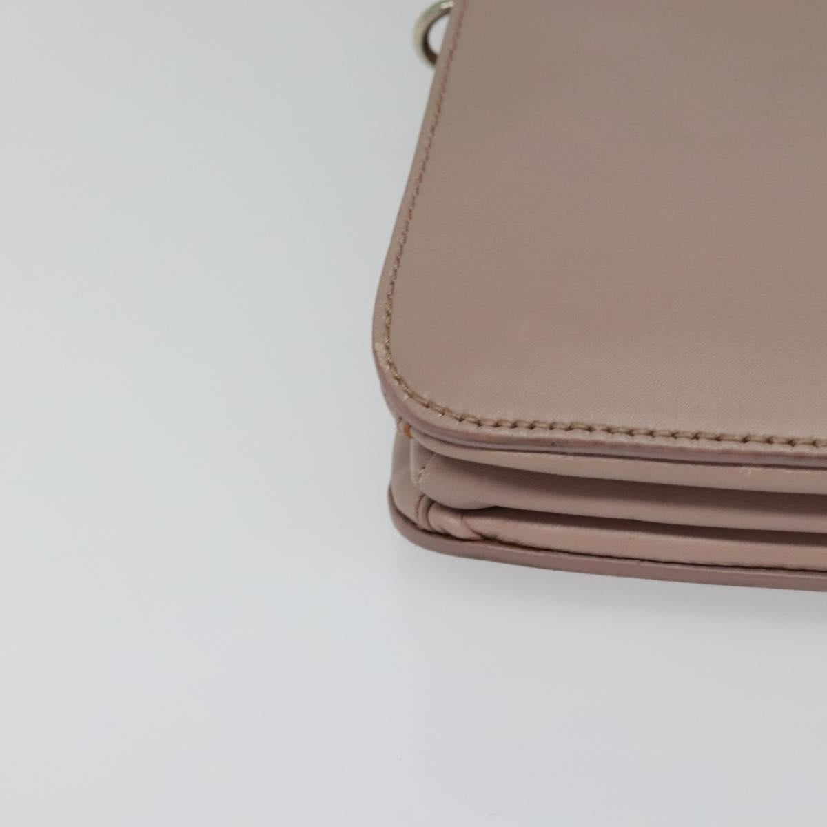 Miu Miu Hand Bag Leather 2way Pink Silver Auth sw284V