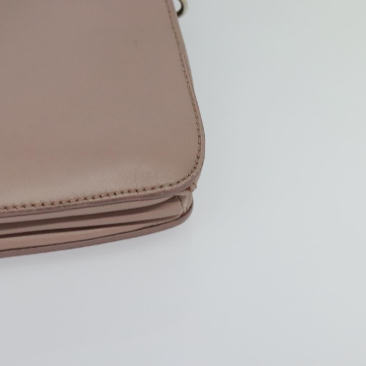 Miu Miu Hand Bag Leather 2way Pink Silver Auth sw284V