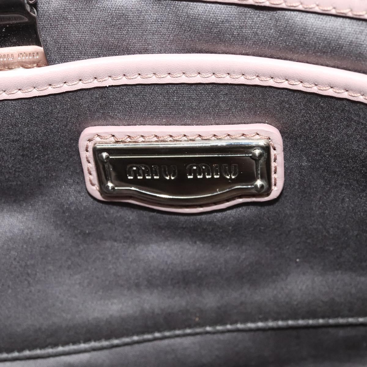 Miu Miu Hand Bag Leather 2way Pink Silver Auth sw284V