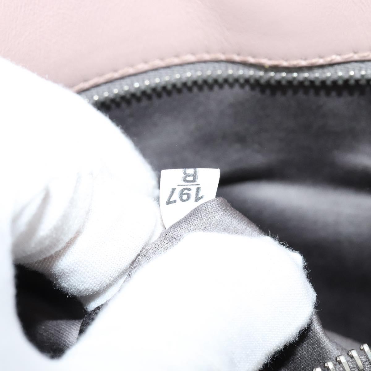 Miu Miu Hand Bag Leather 2way Pink Silver Auth sw284A