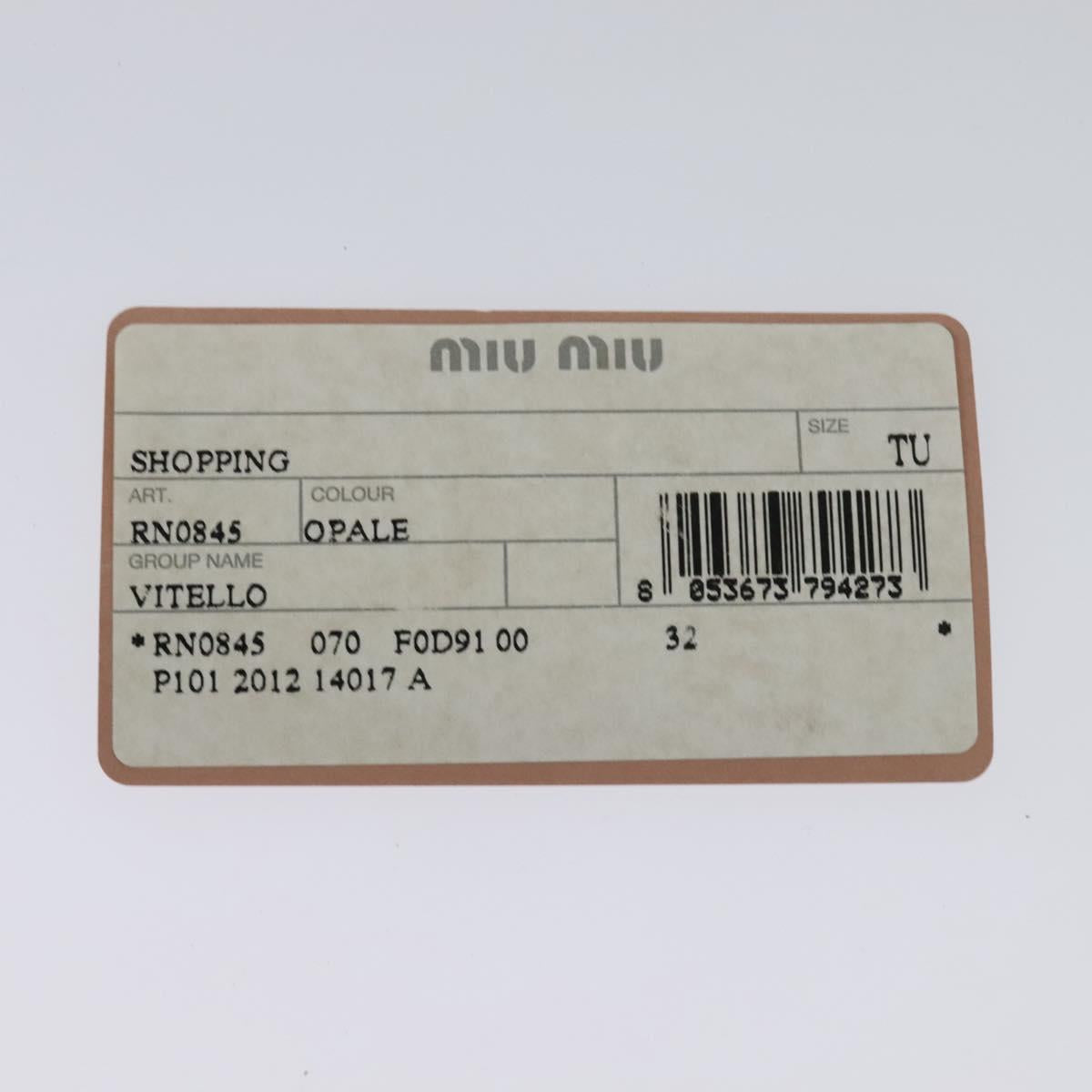 Miu Miu Hand Bag Leather 2way Pink Silver Auth sw284A