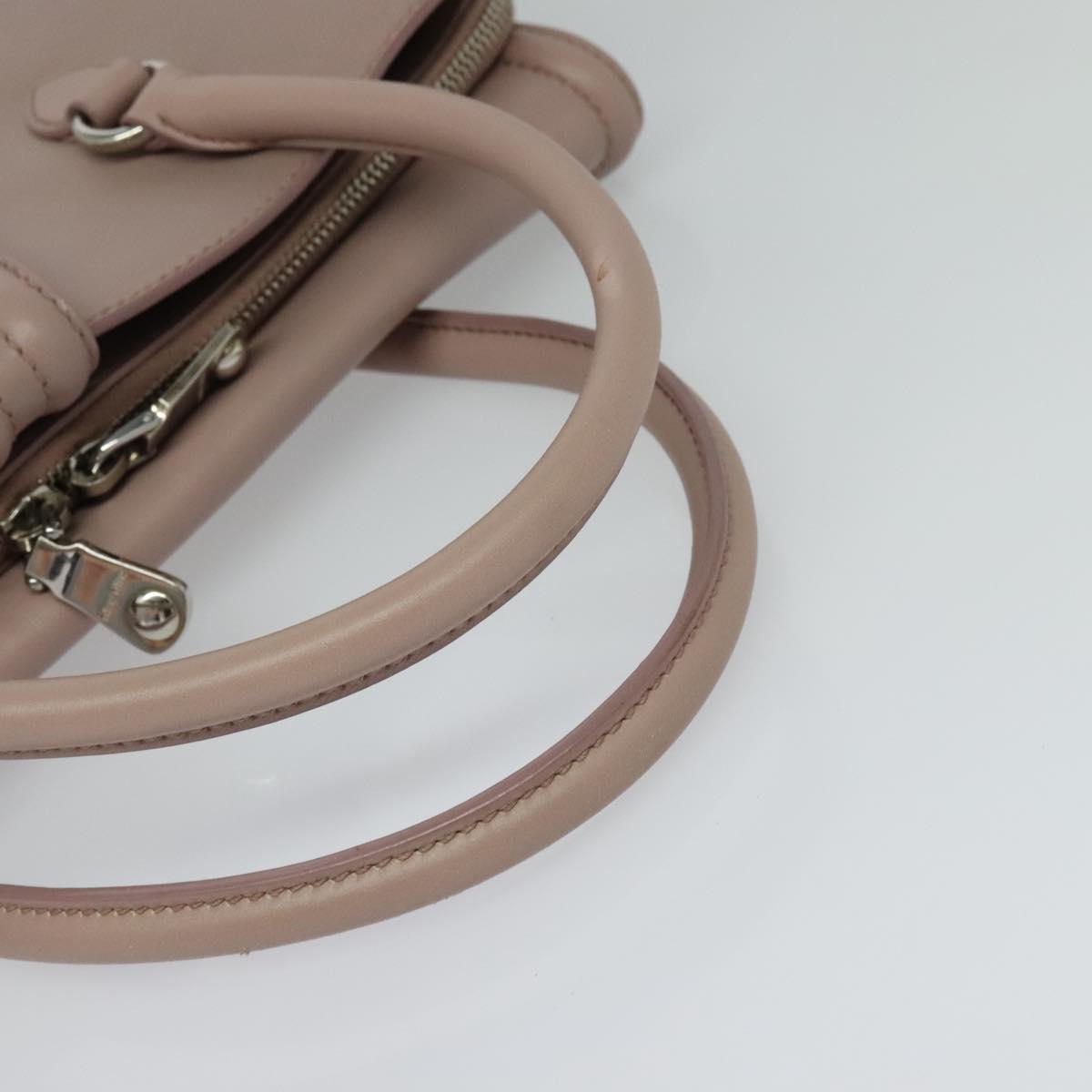 Miu Miu Hand Bag Leather 2way Pink Silver Auth sw284A