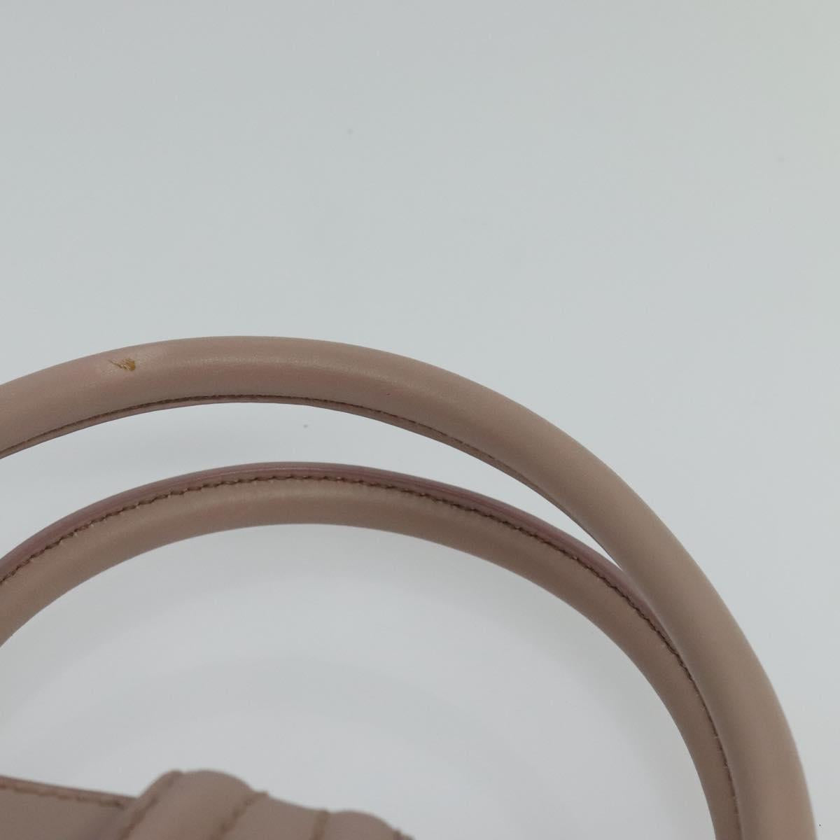 Miu Miu Hand Bag Leather 2way Pink Silver Auth sw284A