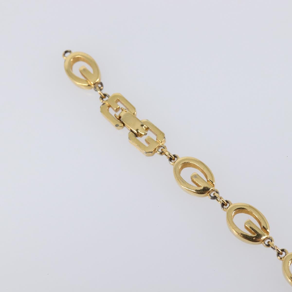 GIVENCHY Bracelet Metal 3 Set Gold Tone Orange Auth SW2853
