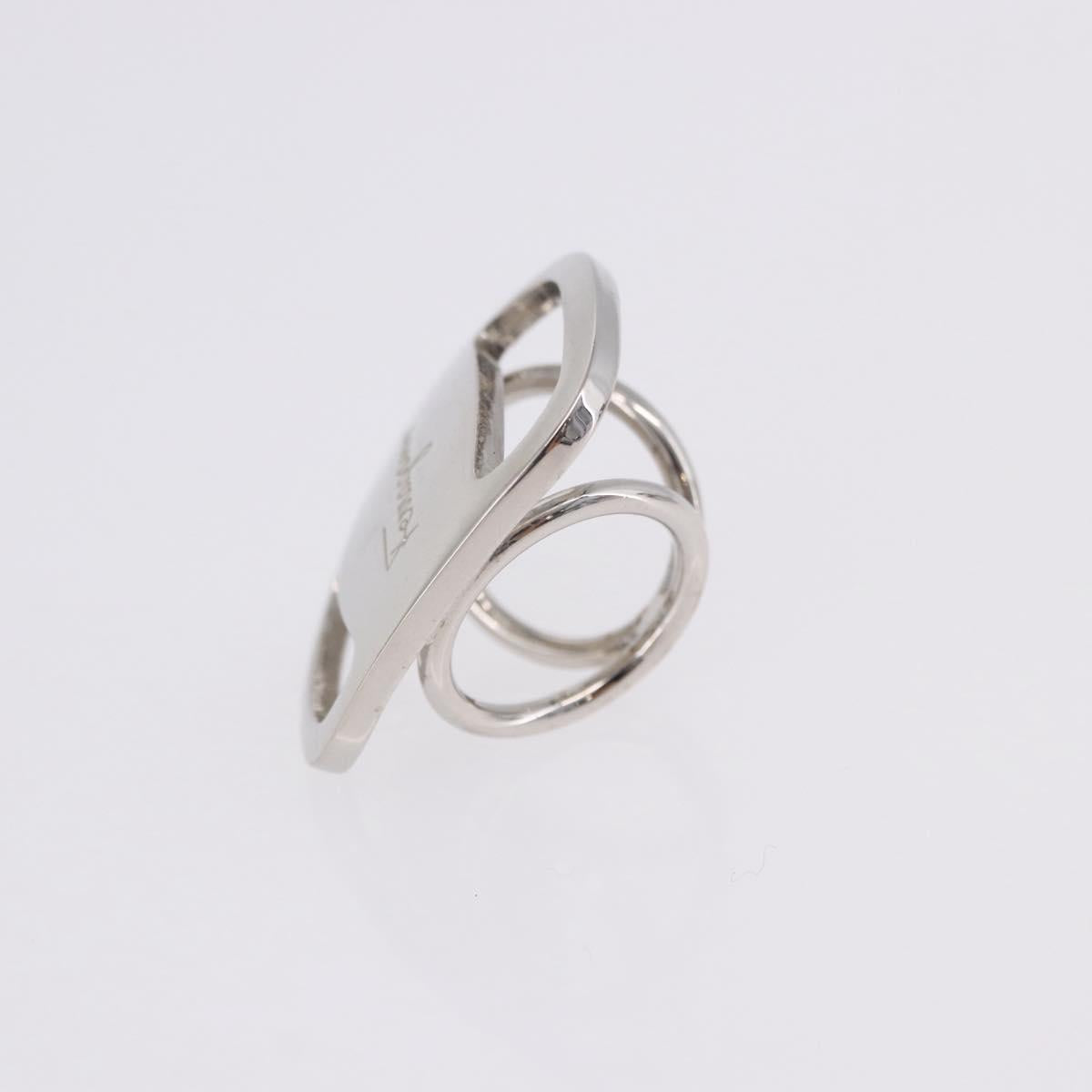Salvatore Ferragamo Vala Scarf Ring Metal Silver Auth SW2860V