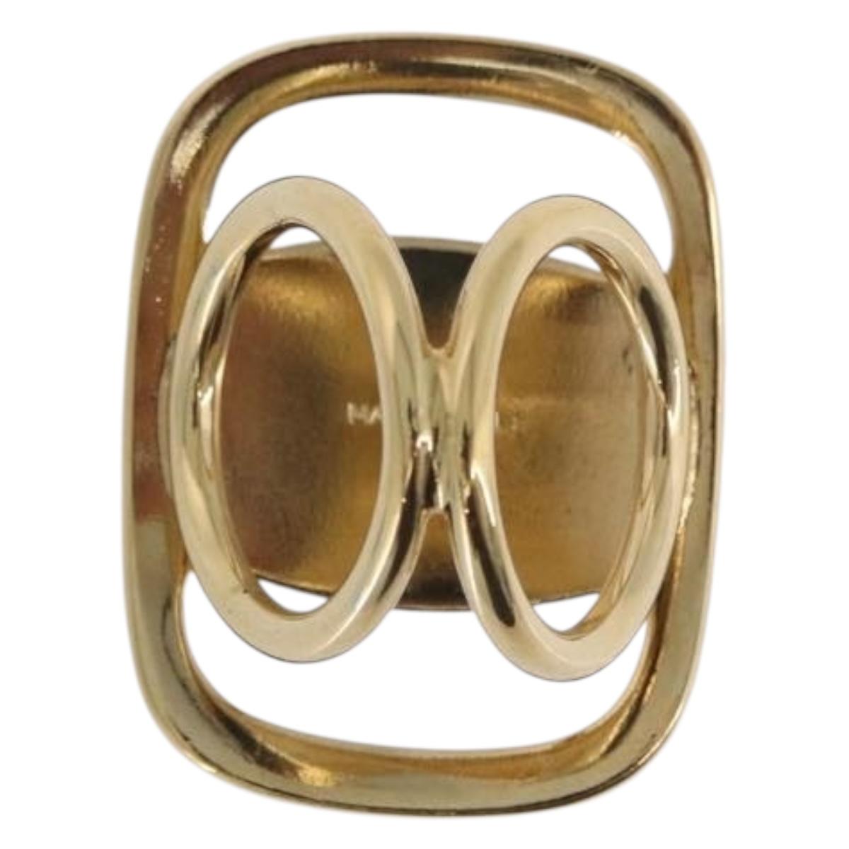 Salvatore Ferragamo Vala Scarf Ring Metal Gold Tone Auth SW2861V