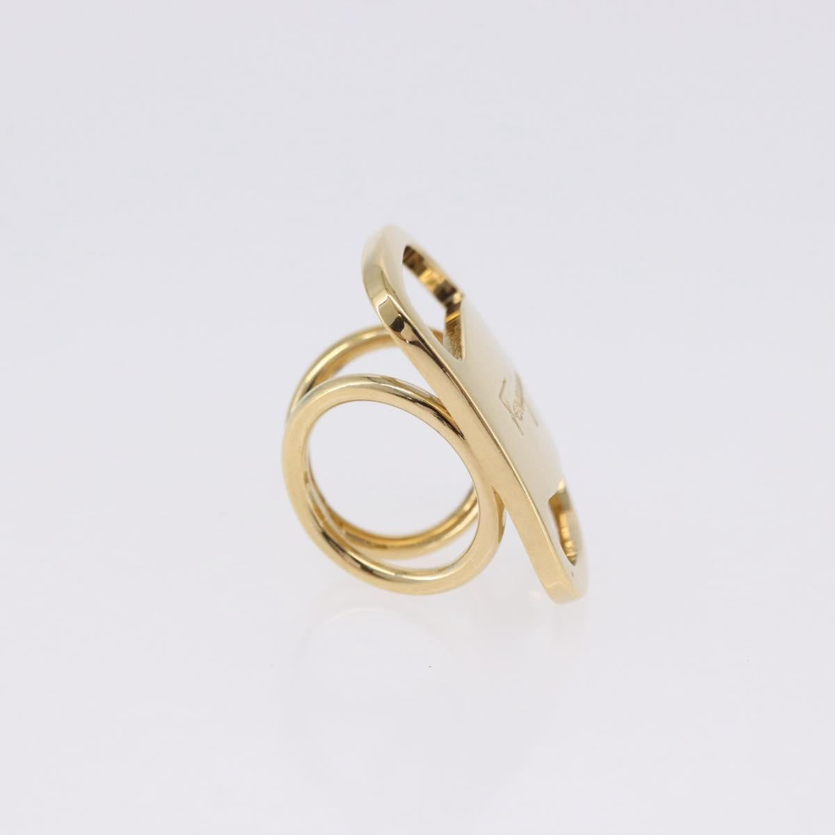 Salvatore Ferragamo Vala Scarf Ring Metal Gold Tone Auth SW2861V