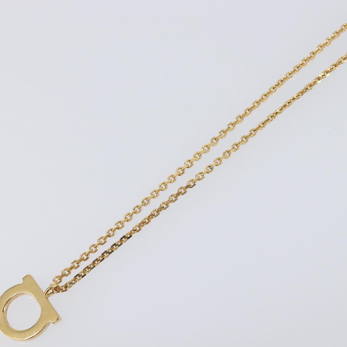 Salvatore Ferragamo Gancini Necklace metal Gold Tone Auth SW2862M