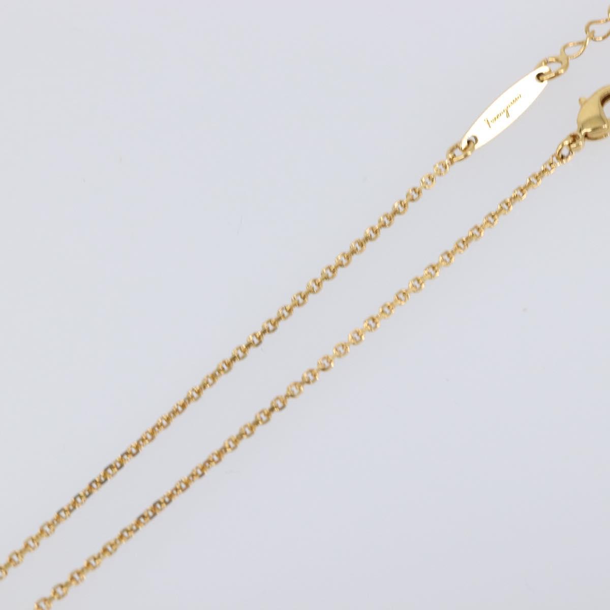 Salvatore Ferragamo Gancini Necklace metal Gold Tone Auth SW2862M