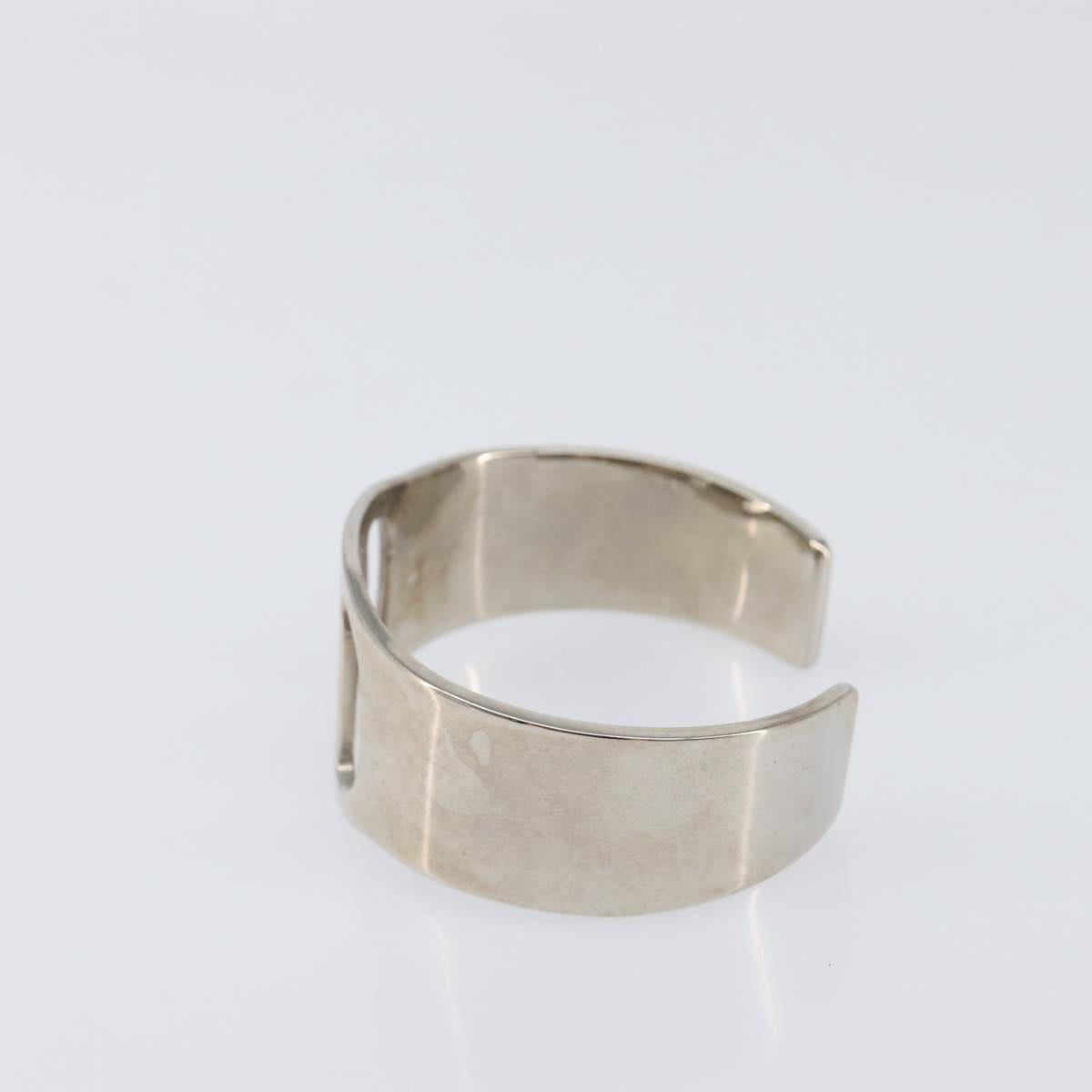 Salvatore Ferragamo Bangle Metal 2 Set Silver Black Auth SW2865