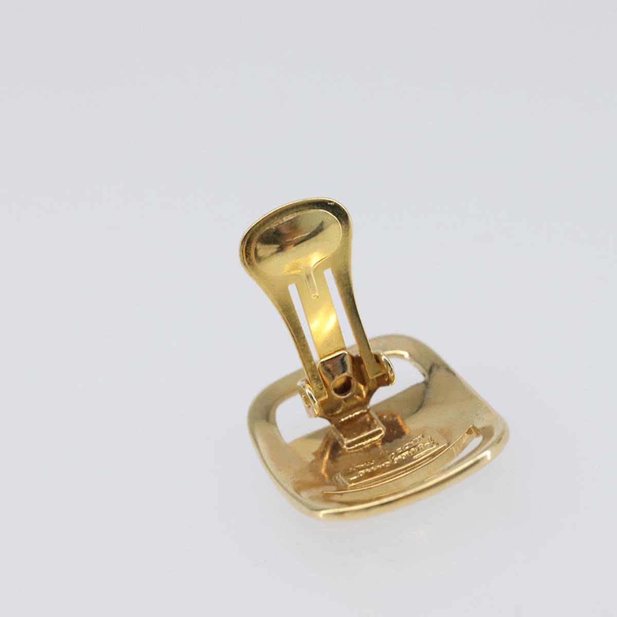 Salvatore Ferragamo Vala Earring Metal Gold Tone Auth SW2866