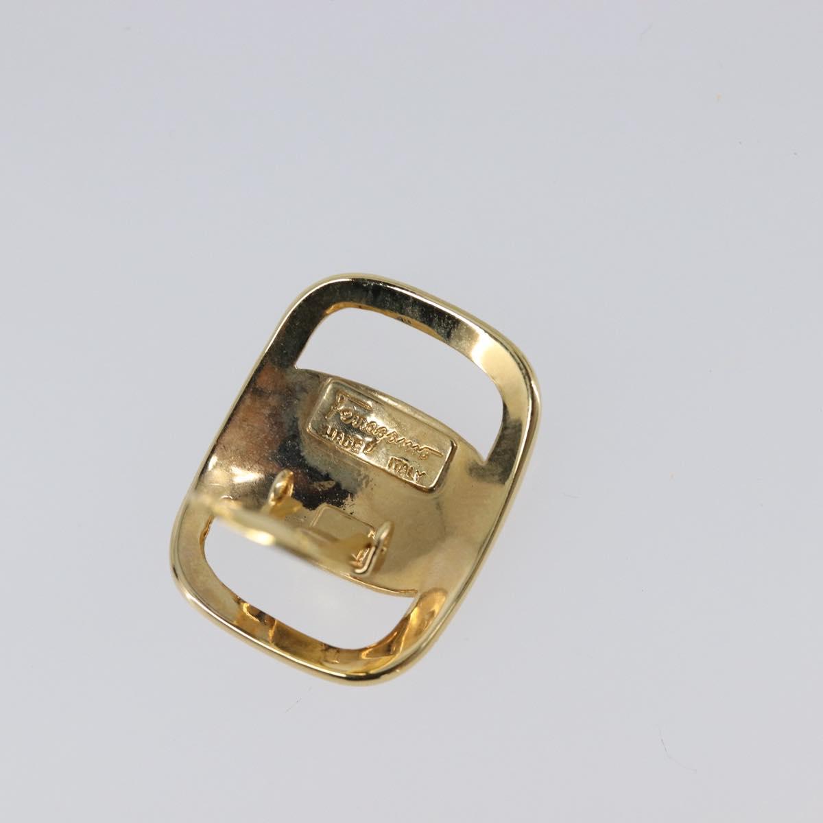 Salvatore Ferragamo Vala Earring Metal Gold Tone Auth SW2866