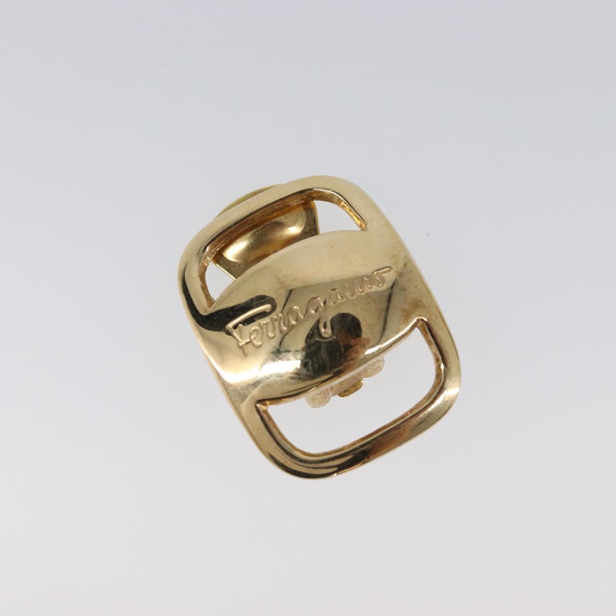 Salvatore Ferragamo Vala Earring Metal Gold Tone Auth SW2866
