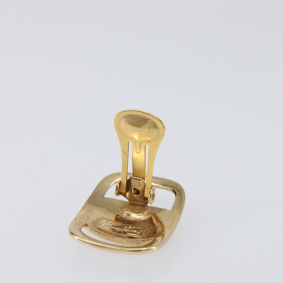 Salvatore Ferragamo Vala Earring Metal Gold Tone Auth SW2866