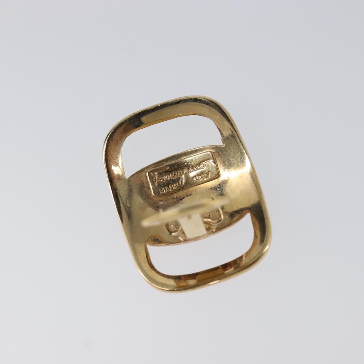Salvatore Ferragamo Vala Earring Metal Gold Tone Auth SW2866