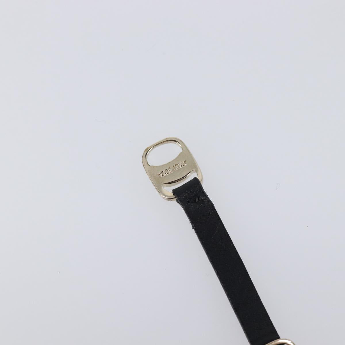 Salvatore Ferragamo Vala Bracelet Leather Black Gold Auth SW2868