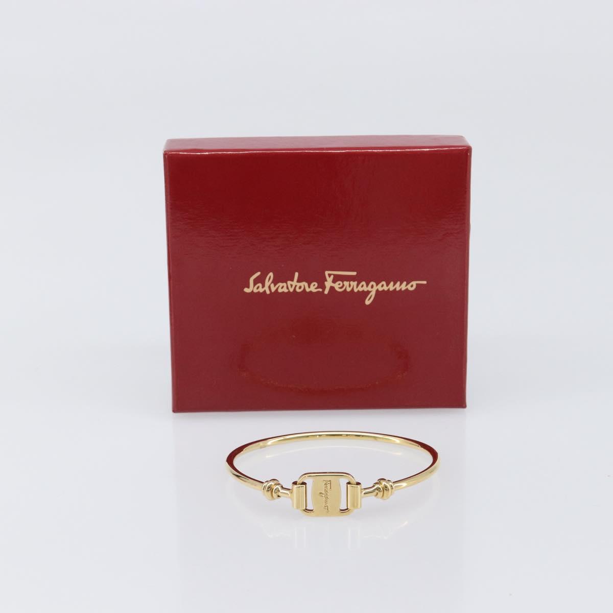 Salvatore Ferragamo Vala Bracelet Metal Gold Tone Auth SW2869V