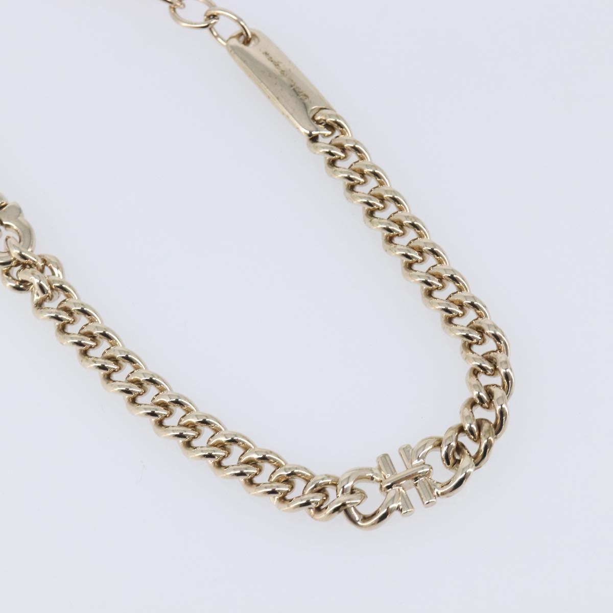 Salvatore Ferragamo Choker Necklace Metal 3 Set Gold Tone Auth SW2871