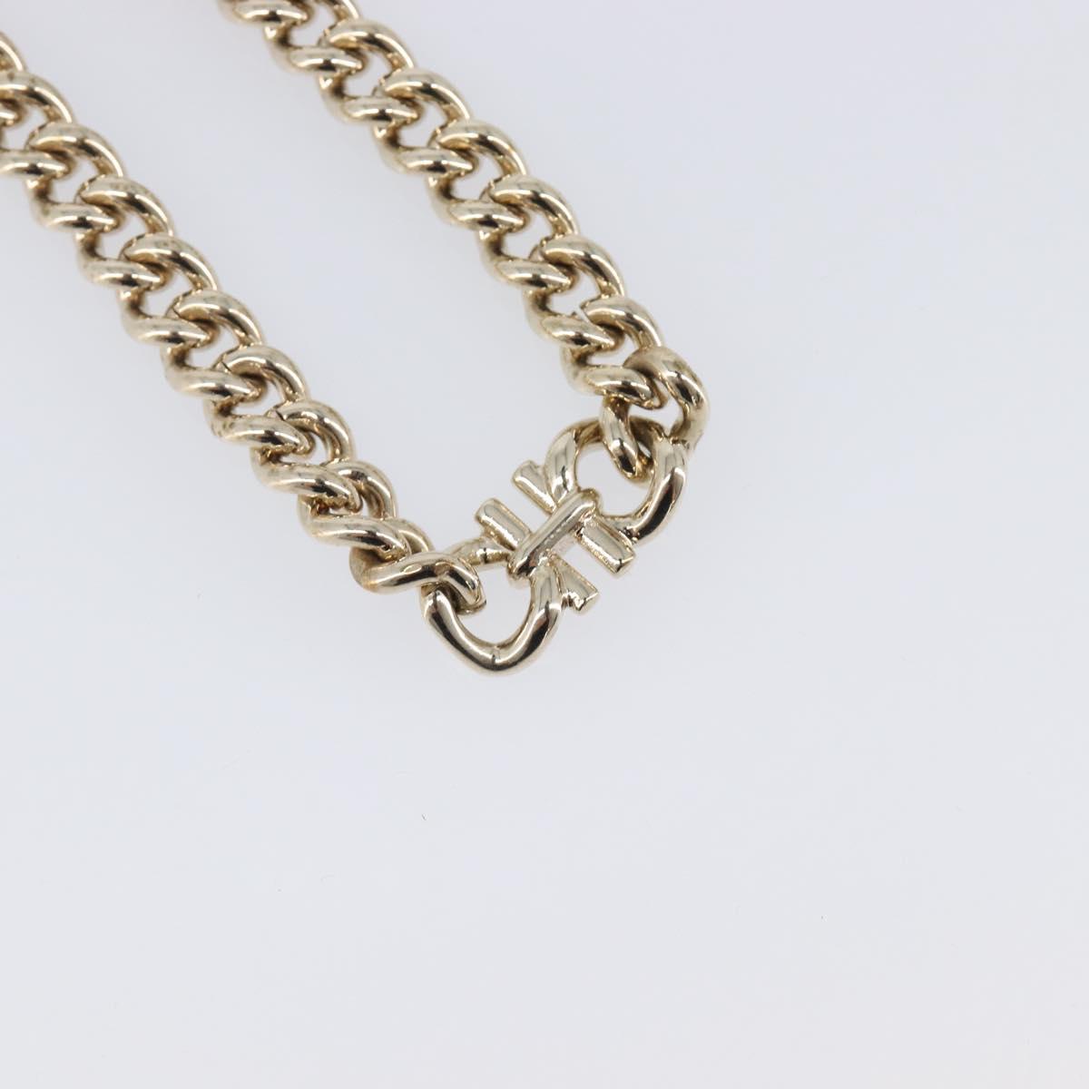 Salvatore Ferragamo Choker Necklace Metal 3 Set Gold Tone Auth SW2871