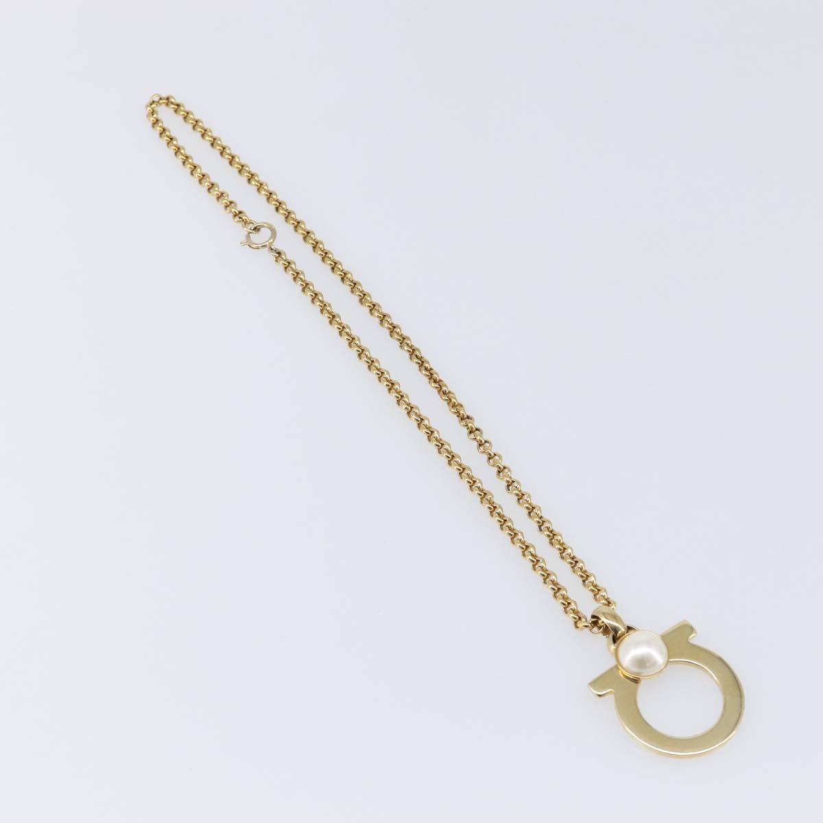 Salvatore Ferragamo Choker Necklace Metal 3 Set Gold Tone Auth SW2871