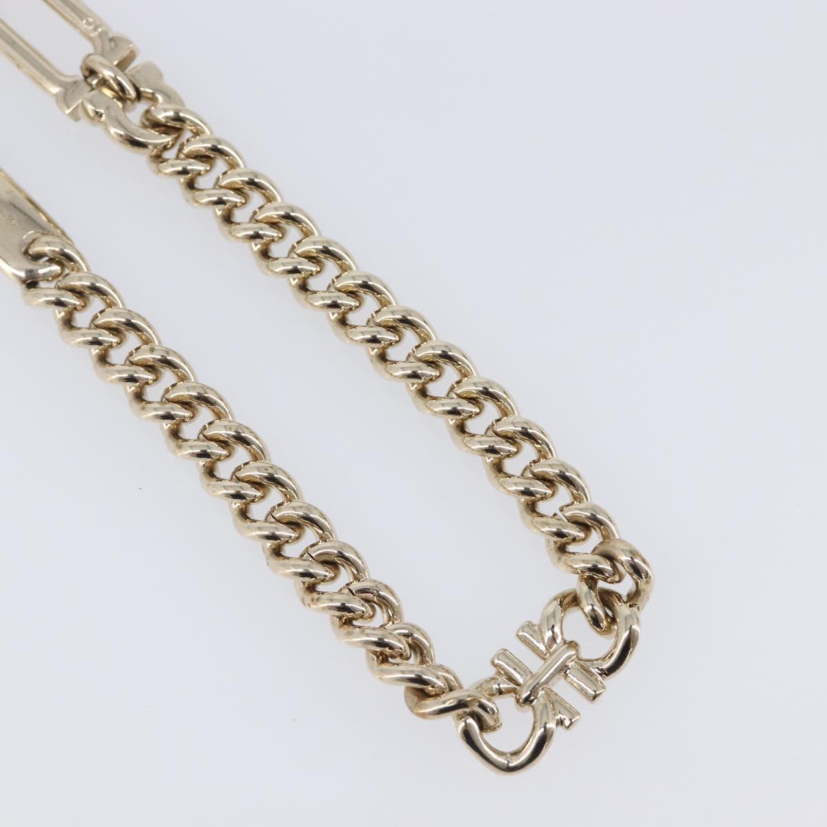 Salvatore Ferragamo Choker Necklace Metal 3 Set Gold Tone Auth SW2871