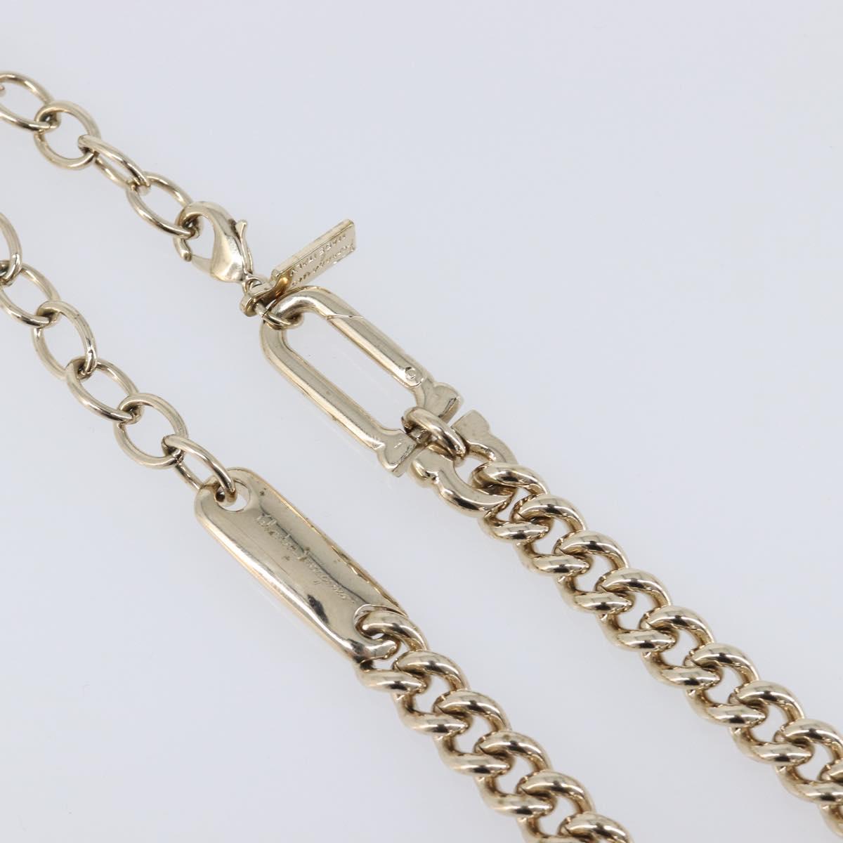 Salvatore Ferragamo Choker Necklace Metal 3 Set Gold Tone Auth SW2871