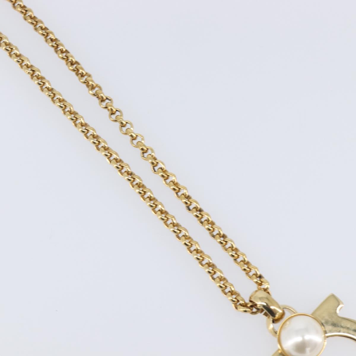 Salvatore Ferragamo Choker Necklace Metal 3 Set Gold Tone Auth SW2871