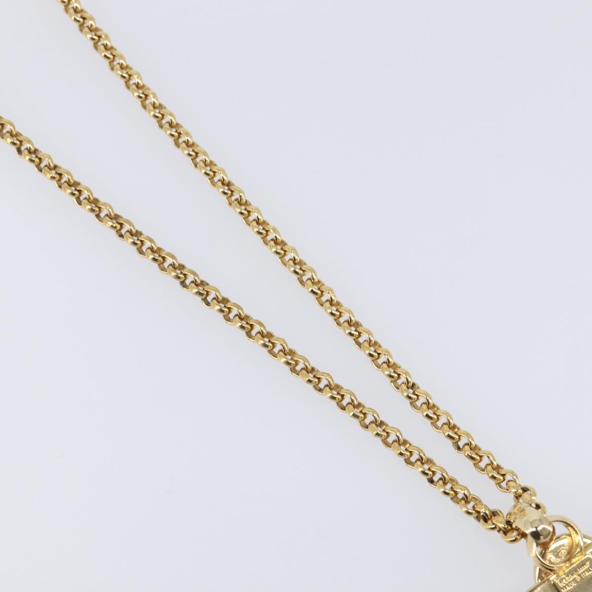 Salvatore Ferragamo Choker Necklace Metal 3 Set Gold Tone Auth SW2871