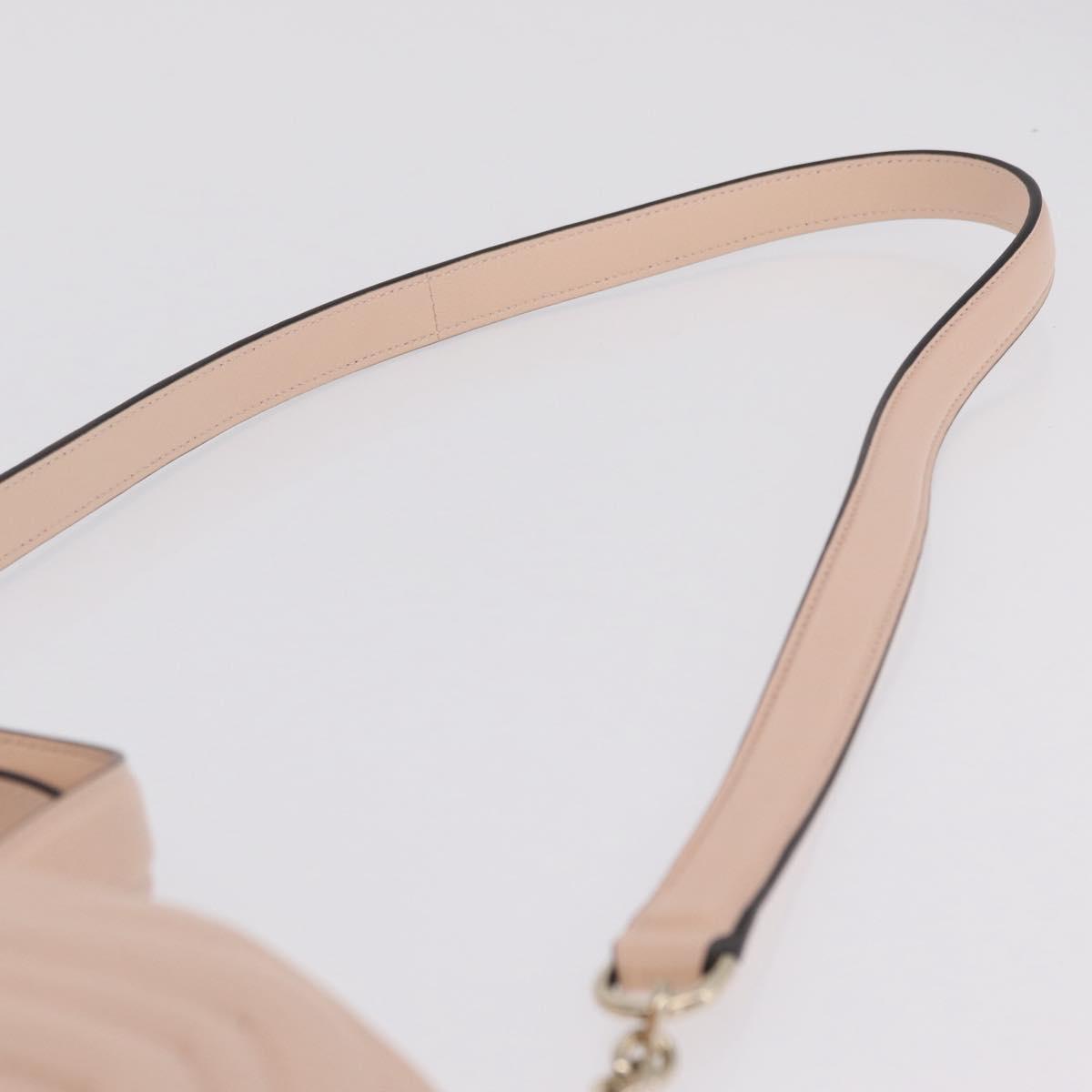 GUCCI GG Marmont Hand Bag Leather 2way Pink Gold Tone 847386 Auth SW2876M