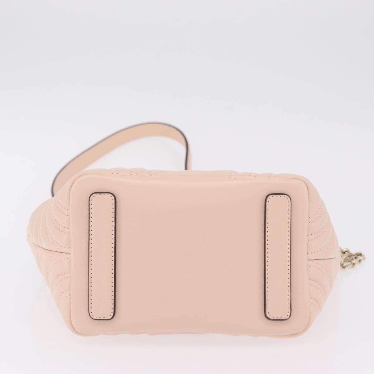 GUCCI GG Marmont Hand Bag Leather 2way Pink Gold Tone 847386 Auth SW2876M
