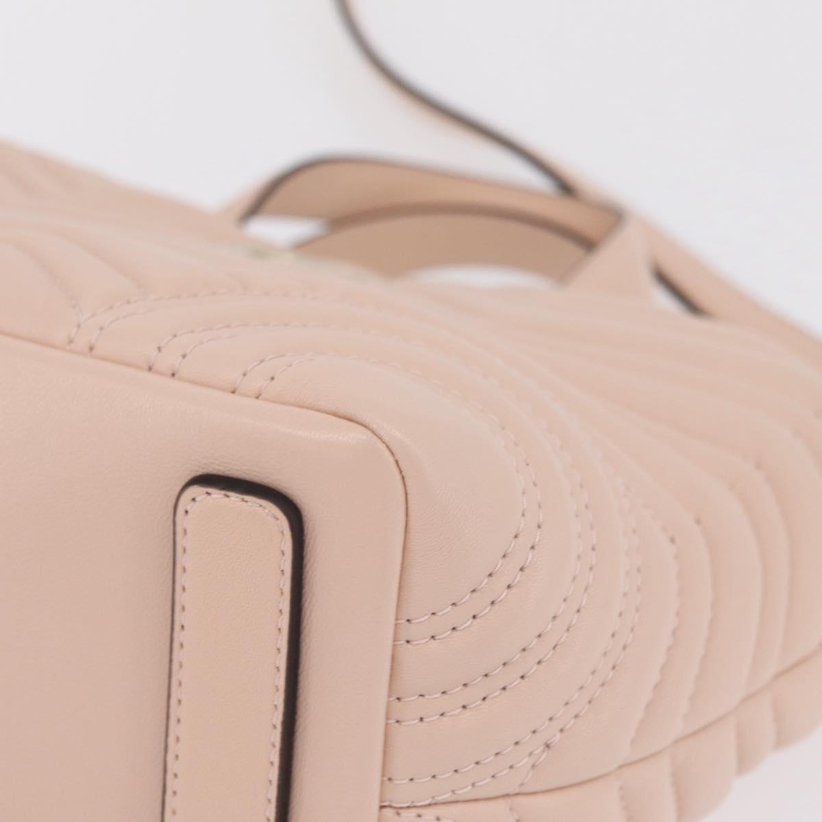 GUCCI GG Marmont Hand Bag Leather 2way Pink Gold Tone 847386 Auth SW2876M