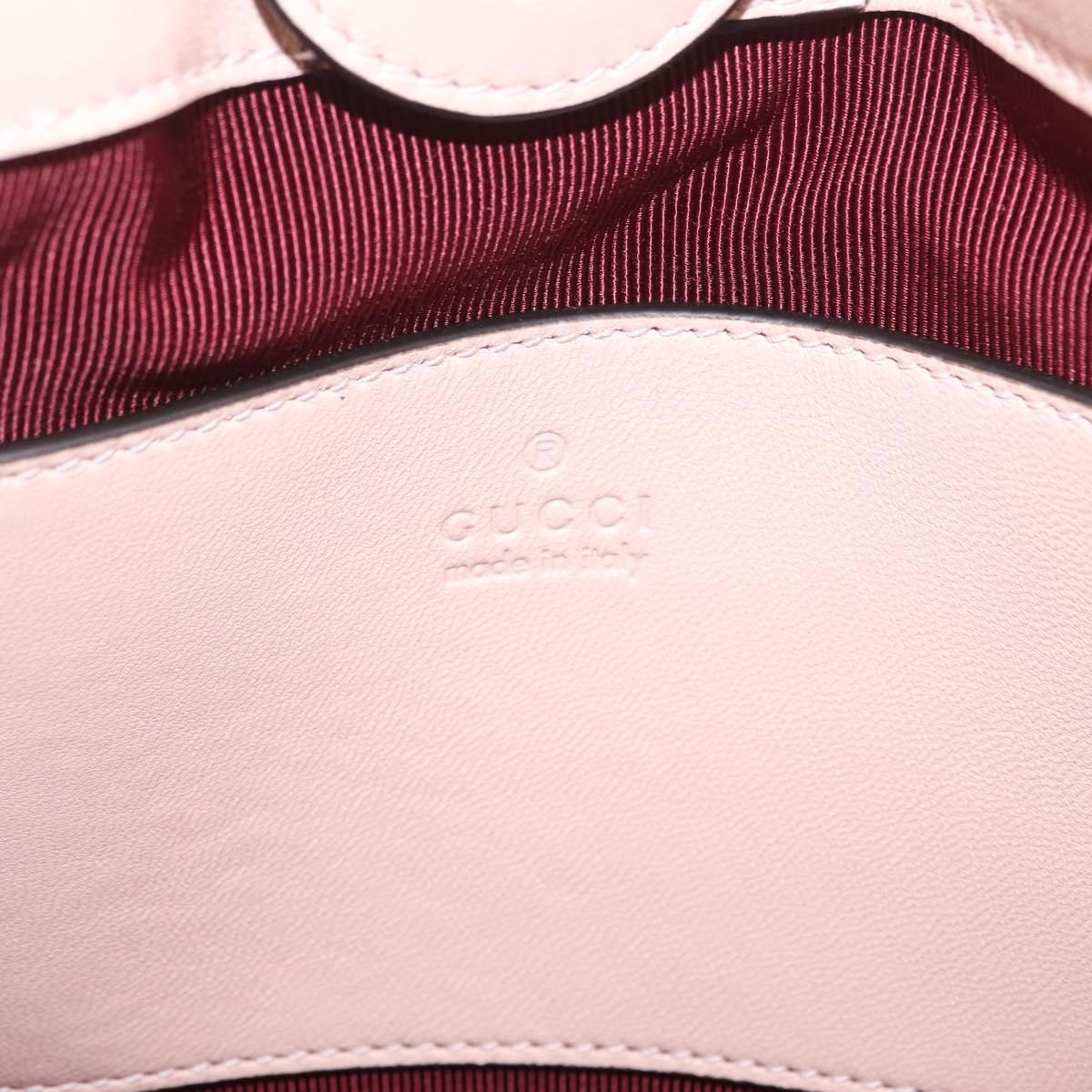 GUCCI GG Marmont Hand Bag Leather 2way Pink Gold Tone 847386 Auth SW2876M
