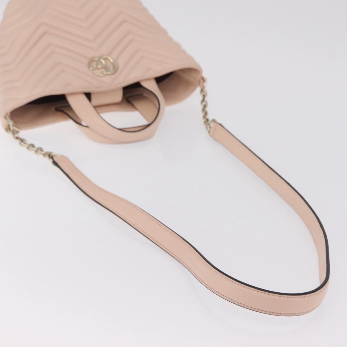 GUCCI GG Marmont Hand Bag Leather 2way Pink Gold Tone 847386 Auth SW2876M