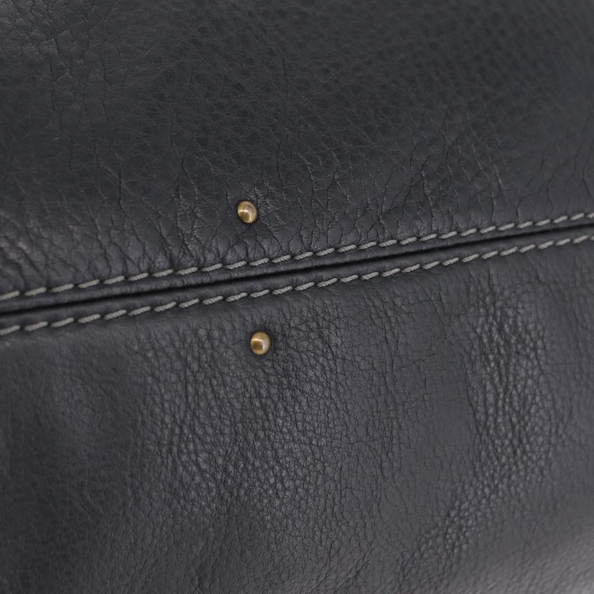 Chloe Paddington Hand Bag Leather Black Gold Tone Auth SW2877V